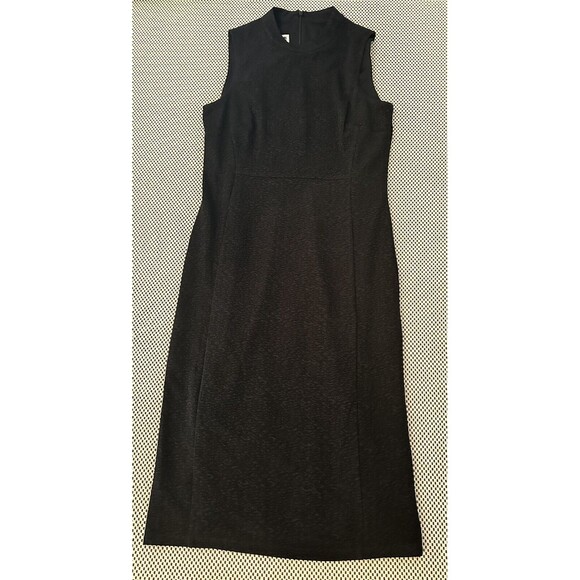 NWT Anne Klein Sleeveless Sheath Dress 8 Black Textured Stretchy‎ Curve Hugging - Picture 13 of 16